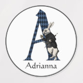 Wonderland White Rabbit Letter A Labels (Design 1)