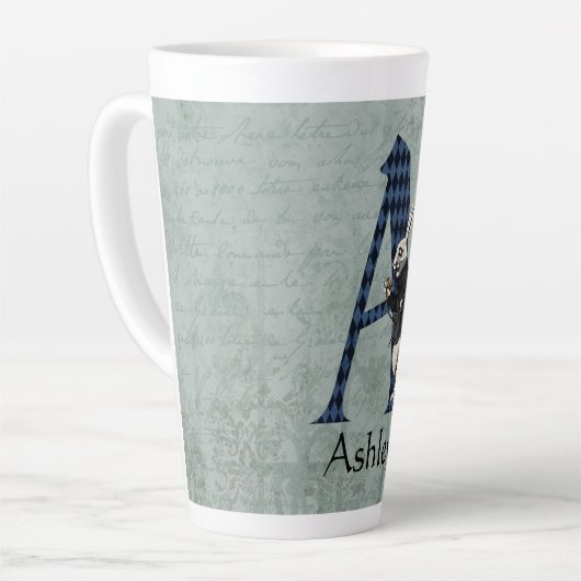 Wonderland White Rabbit Letter A Latte Mok (Linkerhoek)