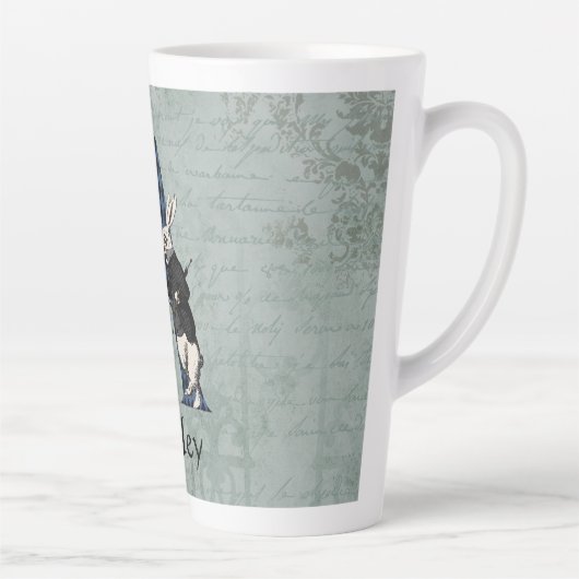 Wonderland White Rabbit Letter A Latte Mok (Rechts)