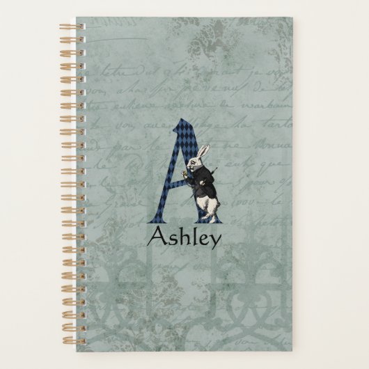 Wonderland White Rabbit Letter A Persoonlijk Planner (Voorkant)