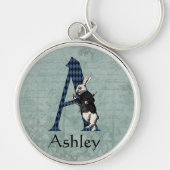 Wonderland White Rabbit Letter A Sleutelhanger (Voorkant)