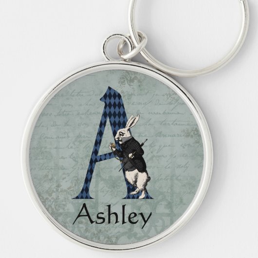 Wonderland White Rabbit Letter A Sleutelhanger (Voorkant)