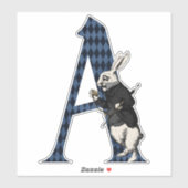 Wonderland White Rabbit Letter A Sticker (Vel)