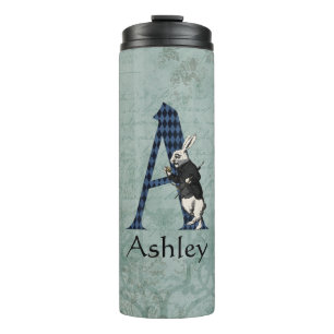 Wonderland White Rabbit Letter A Thermosbeker