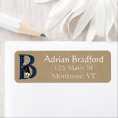 Wonderland White Rabbit Letter B Address Label (Insitu)