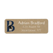 Wonderland White Rabbit Letter B Address Label (Voorkant)