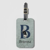 Wonderland White Rabbit Letter B Bagagelabel (Voorkant (verticaal))