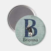 Wonderland White Rabbit Letter B Magnet (Voorkant / Achterkant)