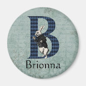 Wonderland White Rabbit Letter B Magnet (Voorkant)