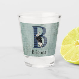 Wonderland White Rabbit Letter B Shot Glass Glas