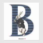 Wonderland White Rabbit Letter B Sticker (Vel)