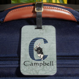 Wonderland White Rabbit Letter C Bagagelabel