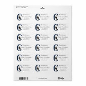 Wonderland White Rabbit Letter C Bookplate Etiket (Full Sheet)