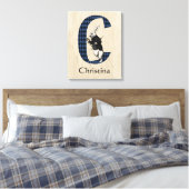 Wonderland White Rabbit Letter C Canvas Print (Insitu (Slaapkamer))