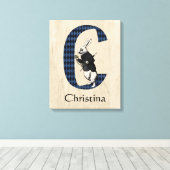 Wonderland White Rabbit Letter C Canvas Print (Insitu (Houten vloer))