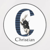 Wonderland White Rabbit Letter C Labels (Design 1)