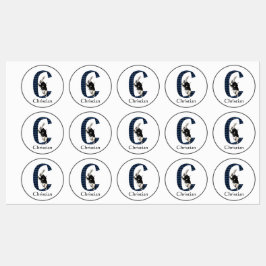Wonderland White Rabbit Letter C Labels