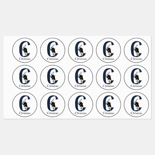 Wonderland White Rabbit Letter C Labels (Vel)