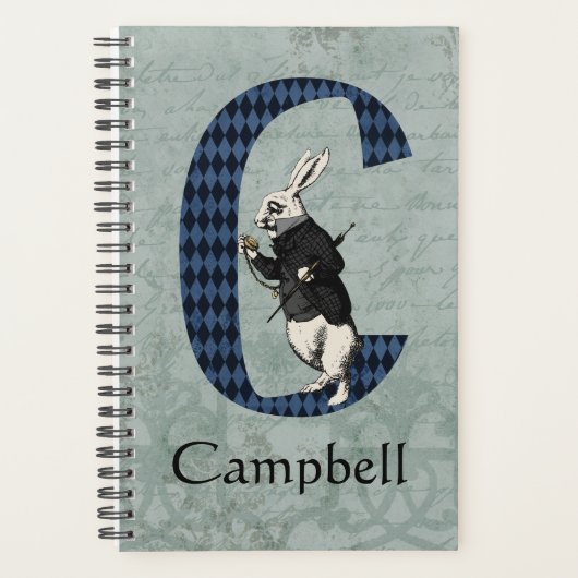 Wonderland White Rabbit Letter C Planner (Voorkant)