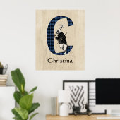 Wonderland White Rabbit Letter C Poster (Thuiskantoor)