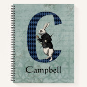 Wonderland White Rabbit Letter C Sketch Notitieboek (Voorkant)