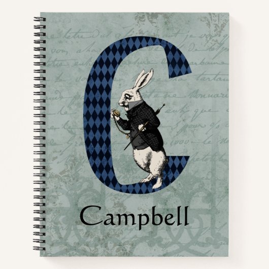 Wonderland White Rabbit Letter C Sketch Notitieboek (Voorkant)