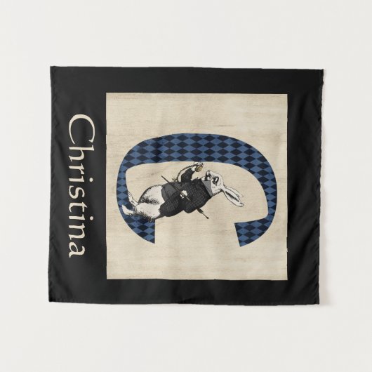 Wonderland White Rabbit Letter C Wandkleed (Voorkant (horizontaal))