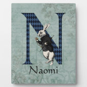 Wonderland White Rabbit Letter N Fotoplaat (Voorkant)
