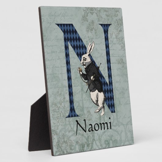 Wonderland White Rabbit Letter N Fotoplaat (Zijkant)