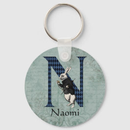 Wonderland White Rabbit Letter N Sleutelhanger