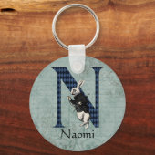 Wonderland White Rabbit Letter N Sleutelhanger (Voorkant)