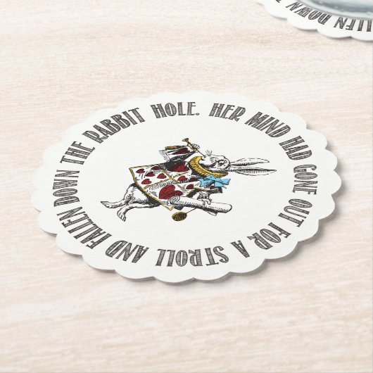 Wonderland White Rabbit Quote Kartonnen Onderzetters (Gekanteld)