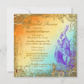 Wonderland White Rabbit Vrijgezellenfeest Tea Part Kaart (Achterkant)