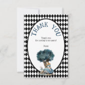 Wonderland with Black White Diamonds Birthday Bedankkaart (Voorkant)