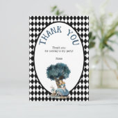 Wonderland with Black White Diamonds Birthday Bedankkaart (Staand voorkant)