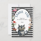 Wonderland with Black White Diamonds Birthday Bedankkaart (Voorkant)