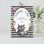 Wonderland with Black White Diamonds Birthday Bedankkaart (Staand voorkant)