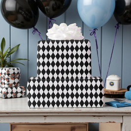 Wonderland with Black White Diamonds Birthday Cadeaupapier