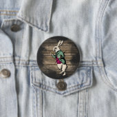 Wonderland Witte Konijn Mint Ronde Button 7,6 Cm (In situ)