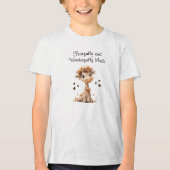 Wonderlijk Gemaakt Schattig Giraffe Tri-Blend Shirt (Voorkant)