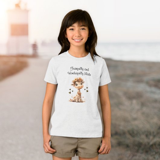 Wonderlijk Gemaakt Schattig Giraffe Tri-Blend Shirt