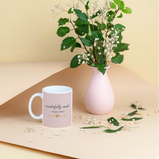 Wonderlijk Geschapen – Psalm 139:14 Roze Mok