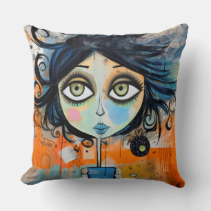 Wonderlijke grillige meisje Julie Doodlewell Kussen