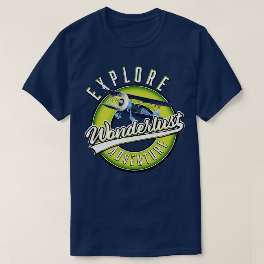 Wonderlust verkennen avontuur logo t-shirt (Design voorkant)