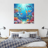 Wonders in the Deep | Psalm 107:24 Christian Decor Canvas Afdruk (Insitu (Slaapkamer))
