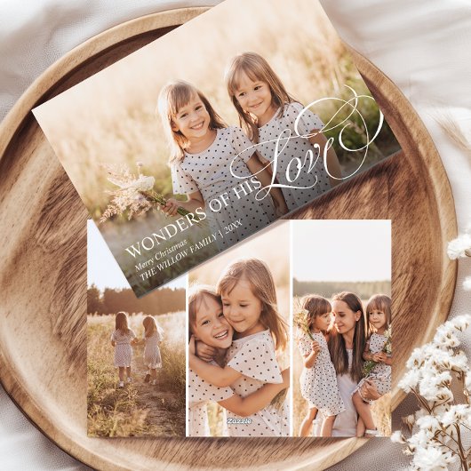 Wonders of His Love Christian Christmas 4 Photo  Feestdagenkaart