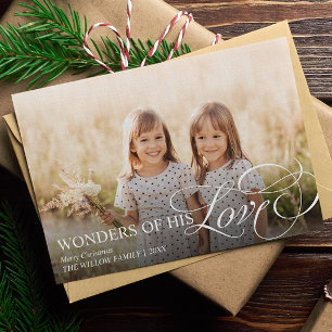 Wonders of His Love Kerst 4 Foto Feestdagenkaart