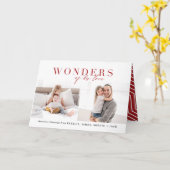 Wonders of his love religieuze multiphoto kerst kaart (Gele Bloem)