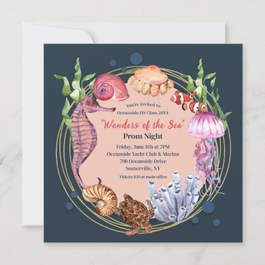 Wonders of the Zee Prom Invitation Kaart (Voorkant)