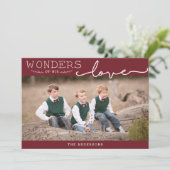 Wonders of Zijne Liefde Aangepaste Kleur Moderne K Feestdagenkaart (Staand voorkant)